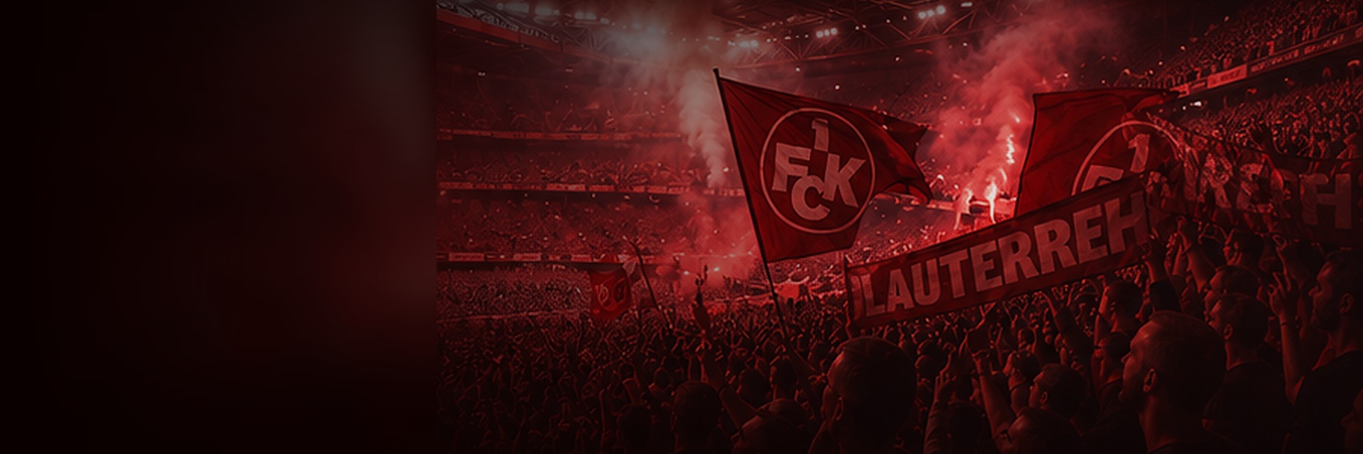 Fans in der rot erleuchteten Betzenberg-Fankurve